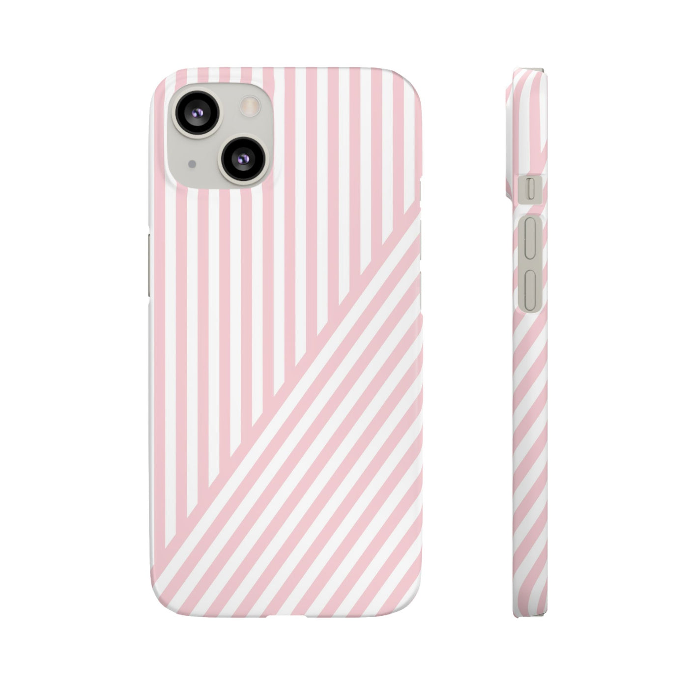 Aesthetic Sweet Pink Stripes Cute Phone Case Sleek Snap - For iPhone 17 Pro Max iPhone 16 Pro iPhone 15 Iphone 14 Plus 13 Pro 12 11 10 Gift