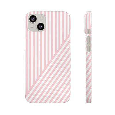 Aesthetic Sweet Pink Stripes Cute Phone Case Sleek Snap - For iPhone 17 Pro Max iPhone 16 Pro iPhone 15 Iphone 14 Plus 13 Pro 12 11 10 Gift