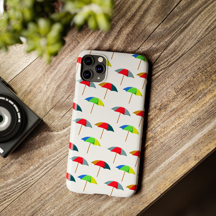 Slim Cute Phone Cases for Iphone - | iPhone 15 Case | iPhone 15 Pro Max Case, Iphone 14 Case, Iphone 14 Pro Max, Iphone 13, Colorful Beach Parasol - Studio40ParkLane