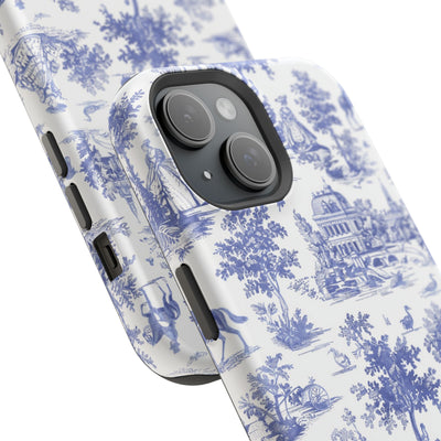 French Blue Toile Magsafe Cute Phone Case for Iphone Gift for Her,  | iPhone 15 Case | iPhone 15 Pro Max Case, Iphone 14, Iphone 14 Pro Max, Iphone 13, Iphone 16