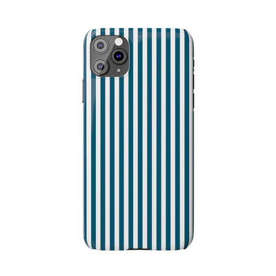 Slim Teal Blue Striped Cute Phone Case for Iphone 16 - | iPhone 15 Pro Max Case | iPhone 14 Case Iphone 13 12 11 10 9 8 7 X XS Gift for Her - Studio40ParkLane