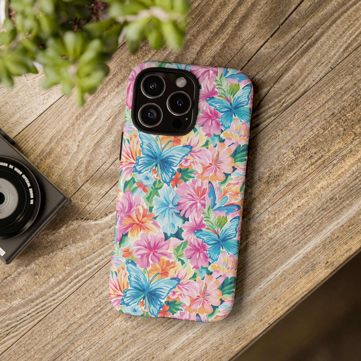 Premium Tough Butterflies Flowers Cute Phone Cases for Samsung S24, S23, S22, S21, S20, Plus and Ultra, Iphone 16 Pro Max,15, 14, 13, 12, 11, 10