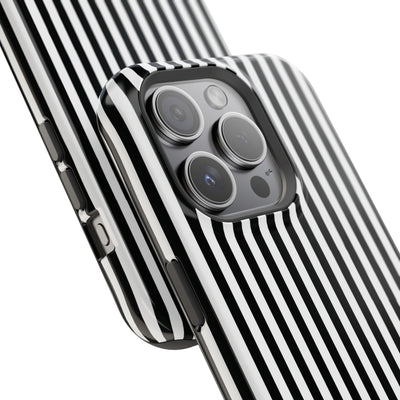 Custom Personalized Black White Striped Magsafe Phone Case for Iphone 17 - | iPhone 16 Pro Max Case | iPhone 15 Case Iphone 14 13 12 11 10 - Studio40ParkLane