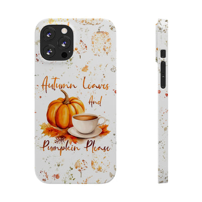 Slim Fall Leaves and Pumpkins Slim Cute Phone Cases for Iphone  | iPhone 15 Case | iPhone 15 Pro Max Case, Iphone 14, Iphone 14 Pro Max, Iphone 13