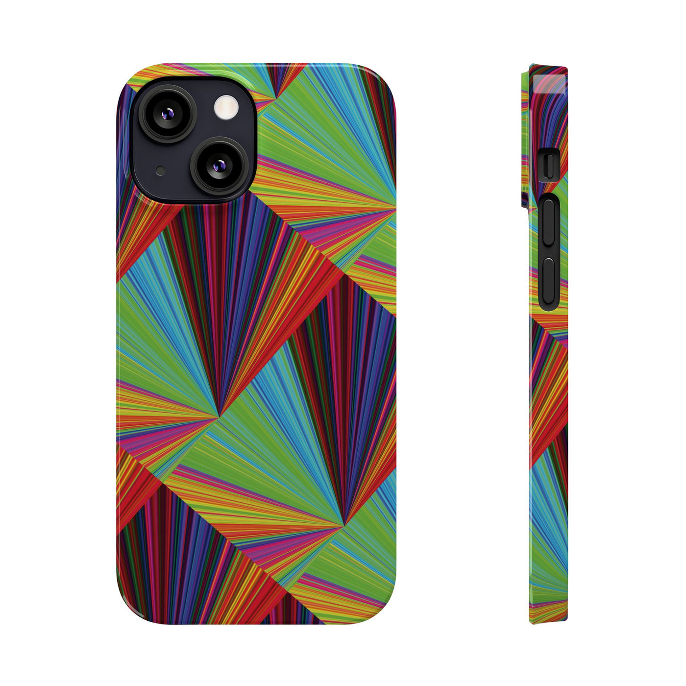 Slim Triangle Kaleidoscope Colors Gift for Her Cute Phone Cases for Iphone 16 Case | iPhone 15 Case | iPhone 15 Pro Max Case, Iphone 14, Iphone 14 Pro Max, Iphone 13, 12, 11, 10, 8,7