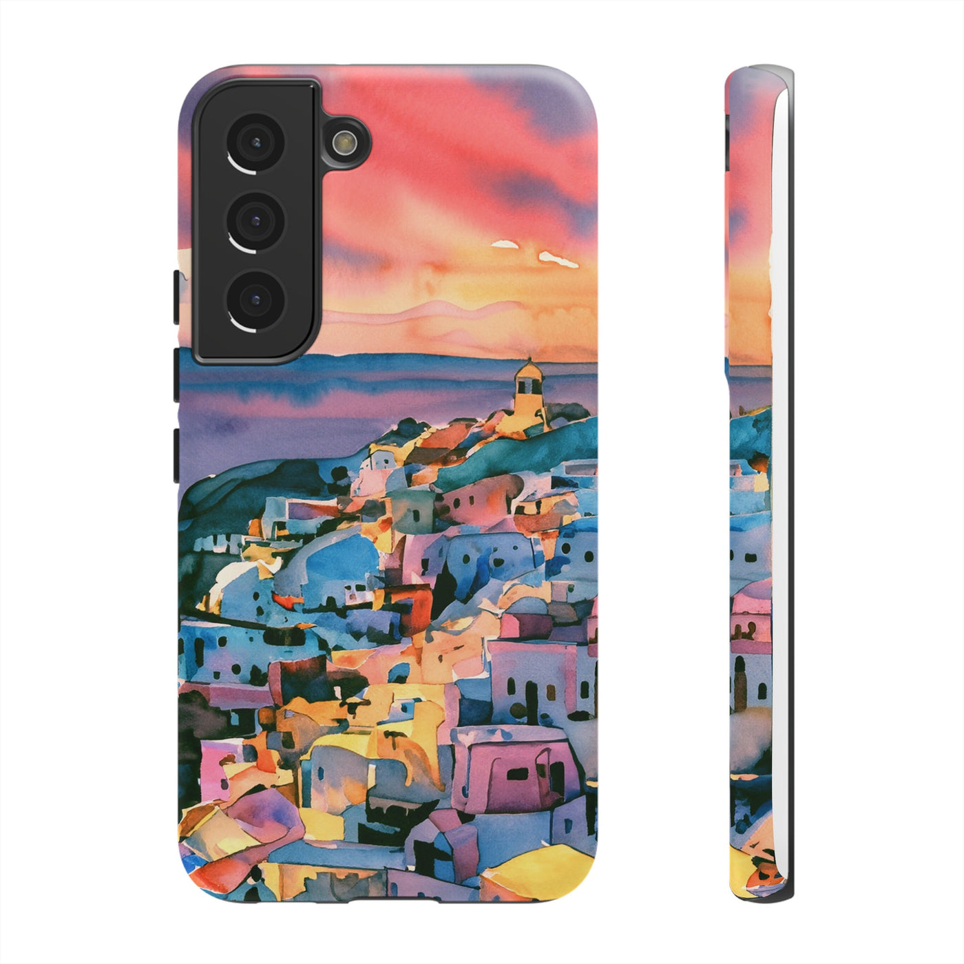 Impact Resistant, Greek Sunset, Cute Phone Cases for Samsung S24, S23, S22, S21, IPhone 15 pro Iphone 14 pro Iphone 13 IPhone 12 Iphone 11