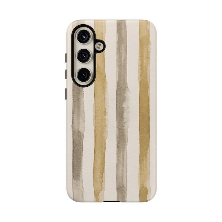 Tough Cute Brown Beige Stripes Phone Case, for IPhone 17 Pro Max | Iphone 17 Air, Iphone 16, IPhone 15, 14 13 12, Samsung Galaxy S26, S25, S24, S23 - Studio40ParkLane