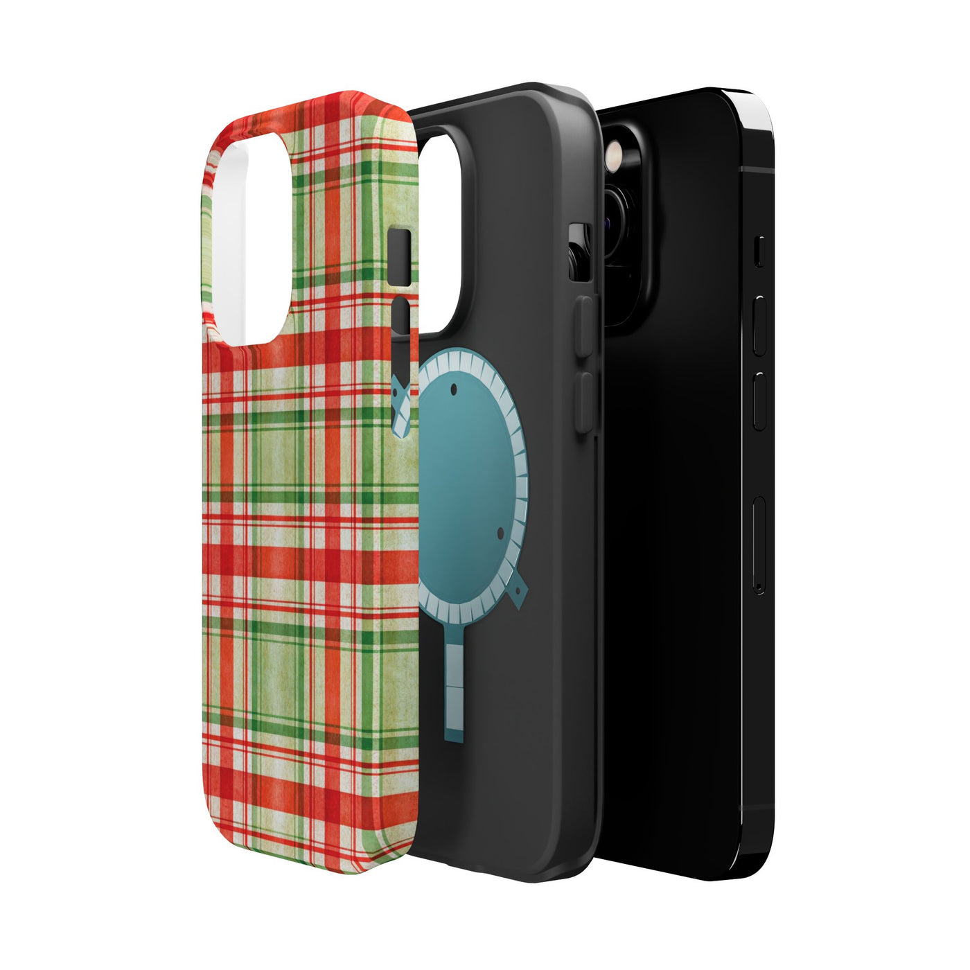 Aesthetic Tough Magsafe Red Green Checkered Phone Case - For iPhone 17 Pro Max iPhone 16 Pro iPhone 15 Iphone 14 Plus 13 Pro 12 11 10 - Studio40ParkLane