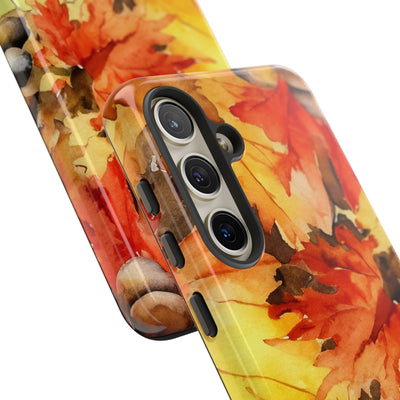 Impact Resistant, Fall Leaves, Cute Phone Cases for Samsung S24, S23, S22, S21, IPhone 15 pro Iphone 14 pro Iphone 13 IPhone 12 Iphone 11