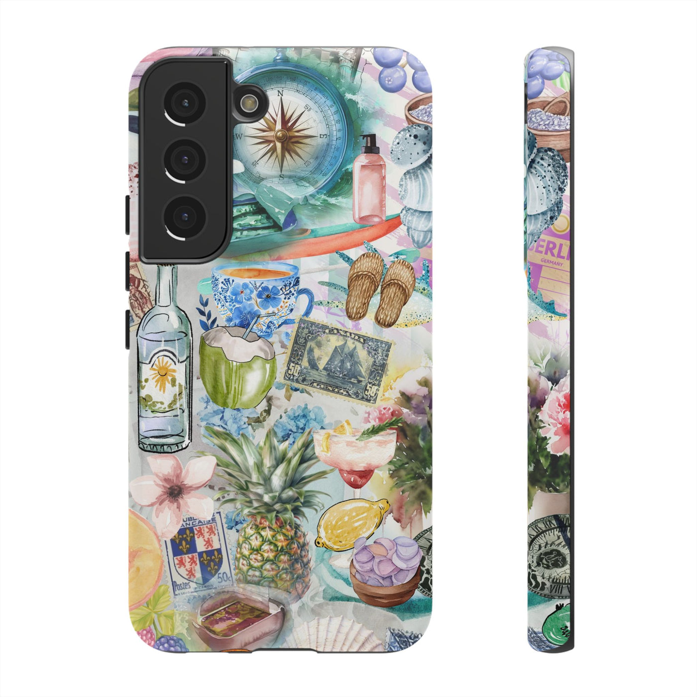 Impact Resistant, Travel Coquette Collage, Cute Phone Cases for Samsung S24, S23, S22, S21, IPhone 15 pro Iphone 14 pro Iphone 13 IPhone 12 Iphone 11