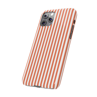Slim Red Winter Peach Striped Cute Phone Case for Iphone 16 - | iPhone 15 Pro Max Case | iPhone 14 Case 13 12 11 10 9 8 7 X XS Gift for Her