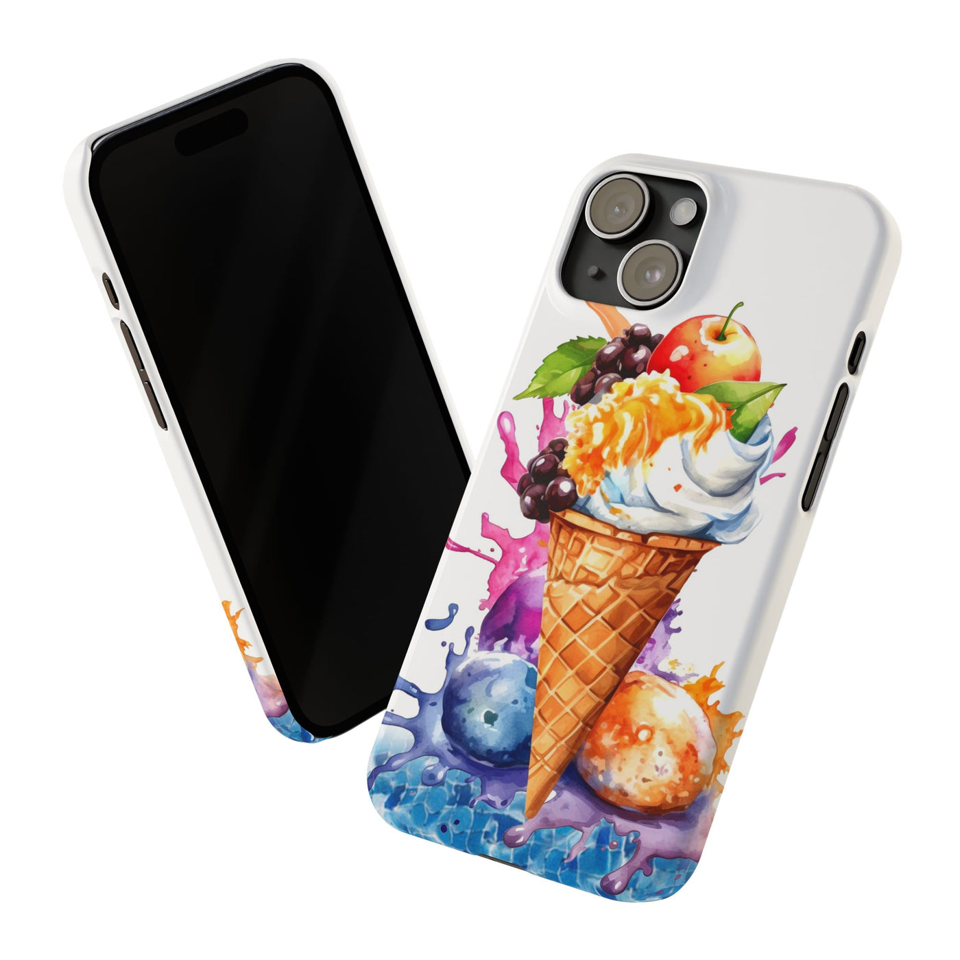 Summer Ice Cream Cone Slim Cute Phone Cases for Iphone  | iPhone 15 Case | iPhone 15 Pro Max Case, Iphone 14, Iphone 14 Pro Max, Iphone 13