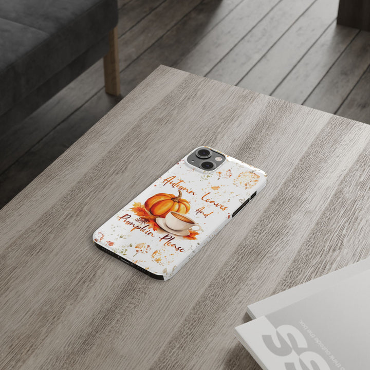 Slim Fall Leaves and Pumpkins Slim Cute Phone Cases for Iphone | iPhone 15 Case | iPhone 15 Pro Max Case, Iphone 14, Iphone 14 Pro Max, Iphone 13 - Studio40ParkLane