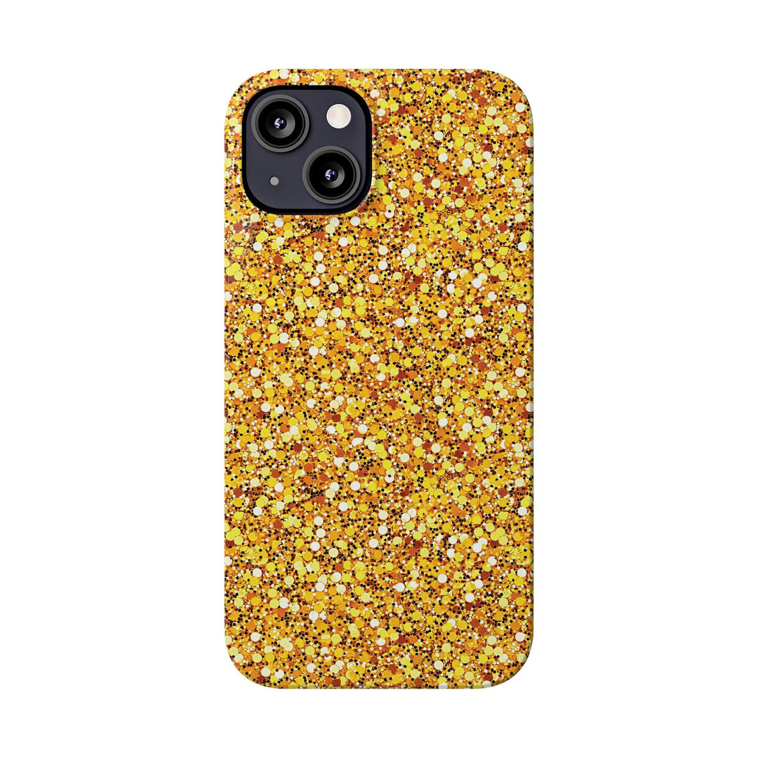 Slim Muted Gold Play on Faux Glitter Effect Cute Phone Cases for Iphone 16 Pro Max | iPhone 15 Case | iPhone 15 Pro Max Case, Iphone 14, Iphone 14 Pro Max, Iphone 13 12 11 8 7 - Studio40ParkLane