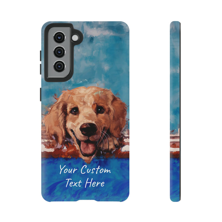 Personalize this Cute Samsung Phone Case | Golden Retriever Dog Samsung Phone Case | Galaxy S23, S22, S21, S20 | Personalized Samsung Cases - Studio40ParkLane