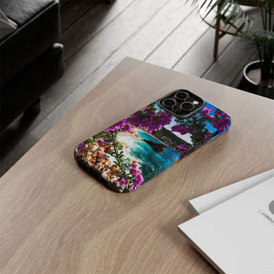 Impact Resistant, Bougainvillea Seaview, Cute Phone Cases for Samsung S24, S23, S22, S21, IPhone 15 pro Iphone 14 pro Iphone 13 IPhone 12 Iphone 11