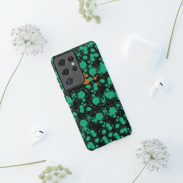 Cute Samsung Phone Case | Aesthetic Samsung Phone Case | Paint Splash Green Orange | Galaxy S23, S22, S21, S20 | Luxury Double Layer | Cool - Studio40ParkLane