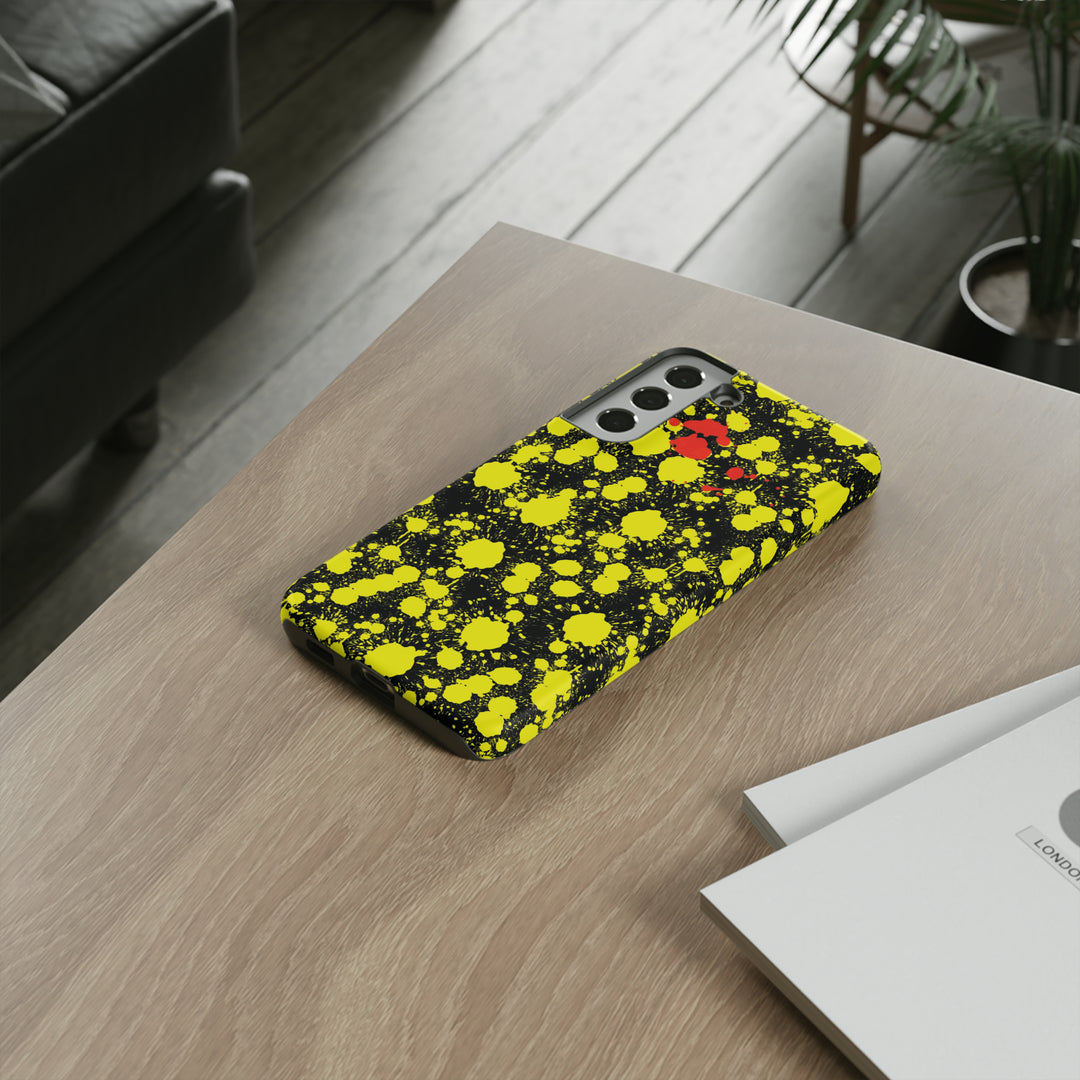 Cute Samsung Phone Case | Aesthetic Samsung Phone Case | Paint Splash Yellow Black | Galaxy S23, S22, S21, S20 | Luxury Double Layer | Cool - Studio40ParkLane
