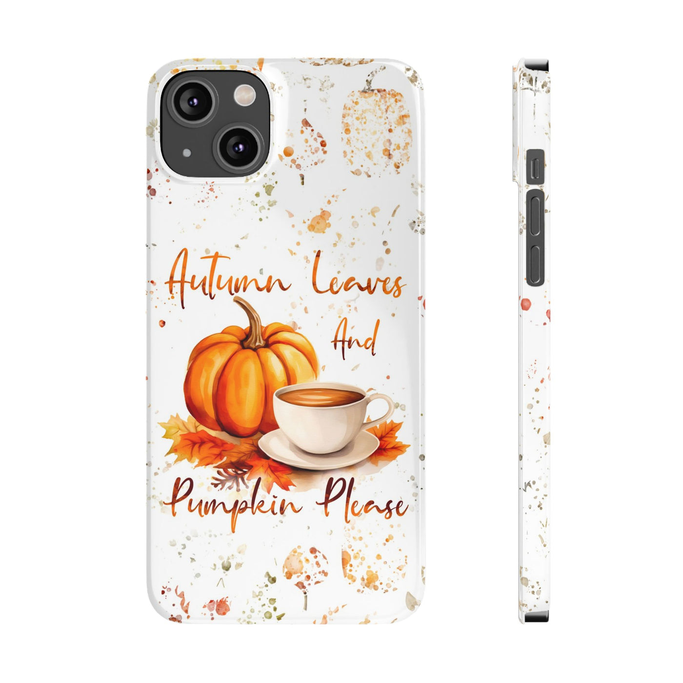 Slim Fall Leaves and Pumpkins Slim Cute Phone Cases for Iphone  | iPhone 15 Case | iPhone 15 Pro Max Case, Iphone 14, Iphone 14 Pro Max, Iphone 13