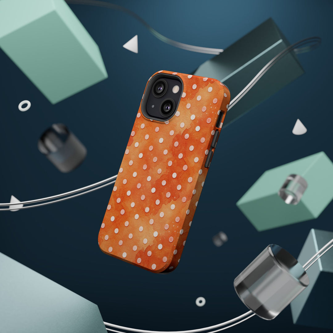 Aesthetic Tough Magsafe Orange Polka Dots Phone Case - For iPhone 17 Pro Max iPhone 16 Pro iPhone 15 Iphone 14 Plus 13 Pro 12 11 10 XR - Studio40ParkLane