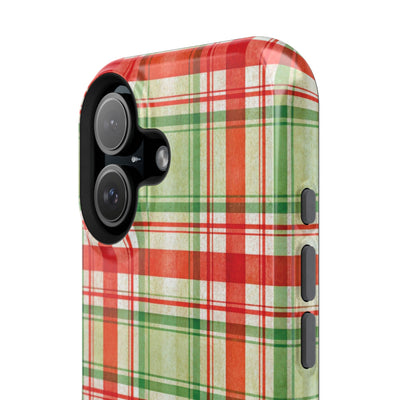 Aesthetic Tough Magsafe Red Green Checkered Phone Case - For iPhone 17 Pro Max iPhone 16 Pro iPhone 15 Iphone 14 Plus 13 Pro 12 11 10 - Studio40ParkLane