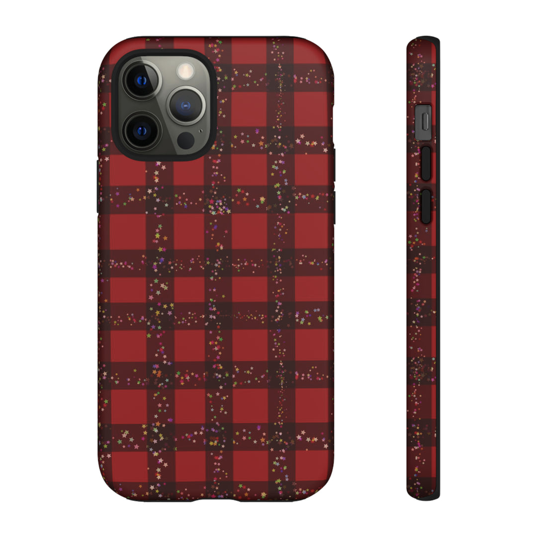 Cute IPhone Case | iPhone 15 Case | iPhone 15 Pro Max Case, Iphone 14 Case, Iphone 14 Pro Max Case IPhone Case for Art Lovers, Red Festive Plaid - Studio40ParkLane