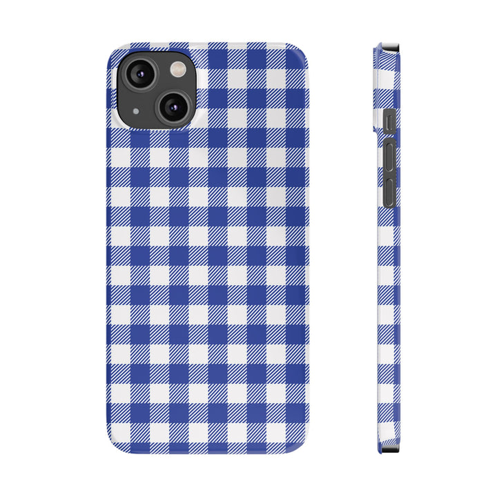 Slim Blue Gingham Gift for Her Cute Phone Cases for Iphone 16 Pro Max | iPhone 15 Case | iPhone 15 Pro Max Case, Iphone 14, 13, 12, 11, 10, 8, 7 - Studio40ParkLane