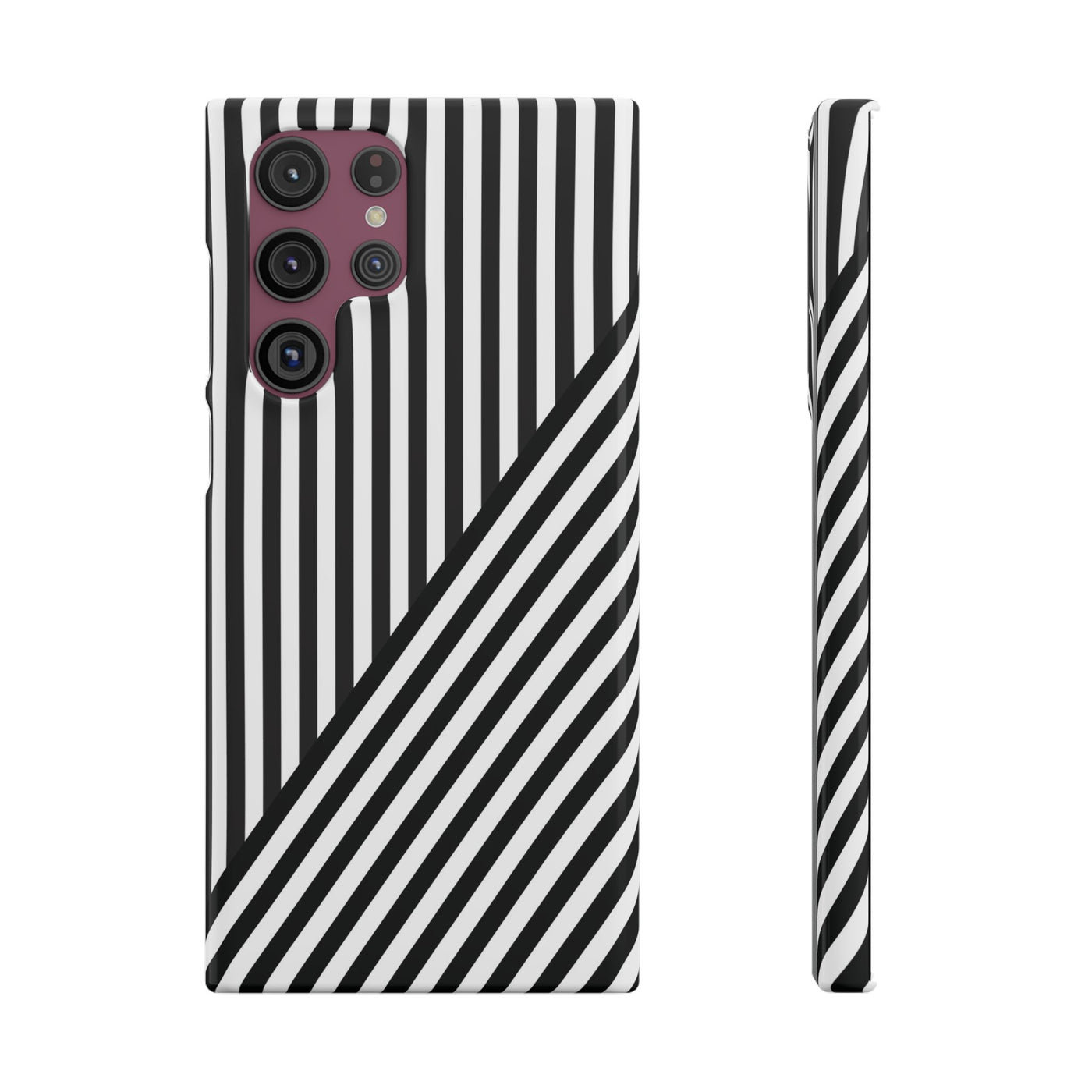 Aesthetic Black White Stripes Cute Phone Case Sleek Snap - For iPhone 17 Pro Max iPhone 16 Pro iPhone 15 Iphone 14 Plus 13 Pro 12 11 10 Gift - Studio40ParkLane