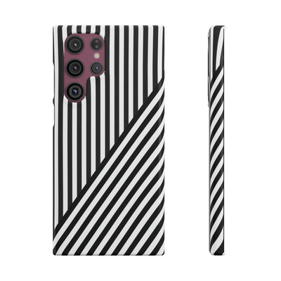 Aesthetic Black White Stripes Cute Phone Case Sleek Snap - For iPhone 17 Pro Max iPhone 16 Pro iPhone 15 Iphone 14 Plus 13 Pro 12 11 10 Gift - Studio40ParkLane