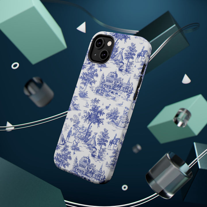Blue Toile Magnetic Impact-Resistant Cute Phone Case for Iphone 16, iPhone 15 Pro Max Plus 14, 13, 12, 11 Gift for her - Studio40ParkLane