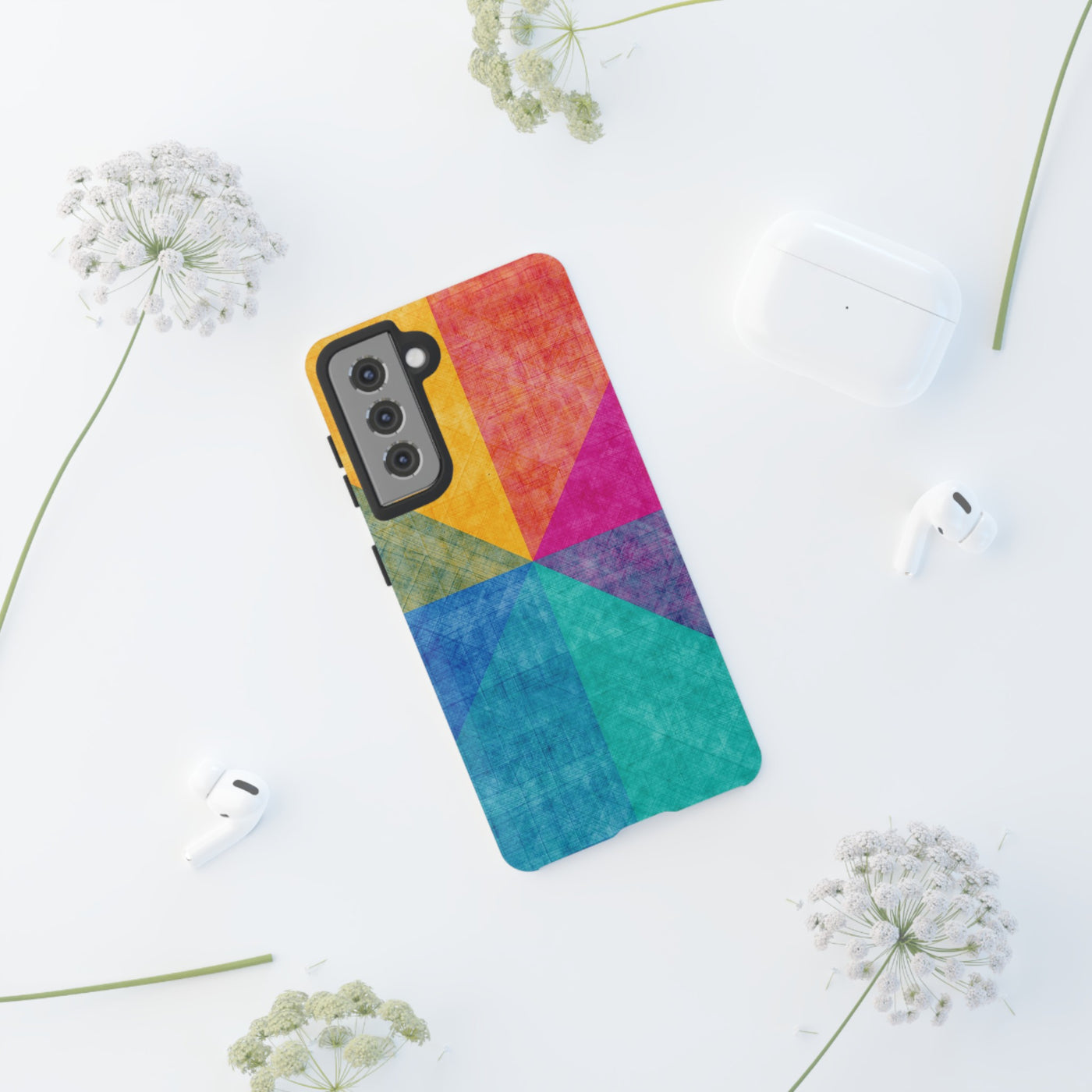 Impact Resistant, Colored Shapes, Cute Phone Cases for Samsung S24, S23, S22, S21, IPhone 15 pro Iphone 14 pro Iphone 13 IPhone 12 Iphone 11