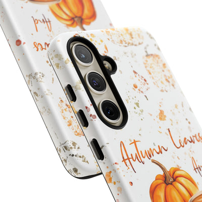 Impact Resistant, Fall Leaves Pumpkin Pie, Cute Phone Cases for Samsung S24, S23, S22, S21, IPhone 15 pro Iphone 14 pro Iphone 13 IPhone 12 Iphone 11