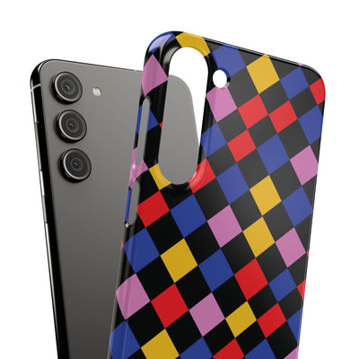 Colorful Checkerboard Cute Phone Case - Sleek Snap - for iPhone 16 15 14 13 12 11 Max Pro Plus Samsung Galaxy S24 S23 S22 S21 S20 Plus Ultra - Studio40ParkLane