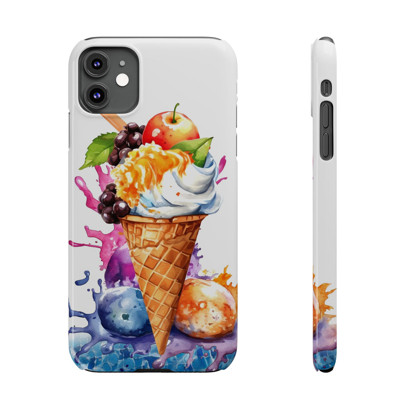 Slim Summer Ice Cream Cone Slim Cute Phone Cases for Iphone  | iPhone 15 Case | iPhone 15 Pro Max Case, Iphone 14, Iphone 14 Pro Max, Iphone 13