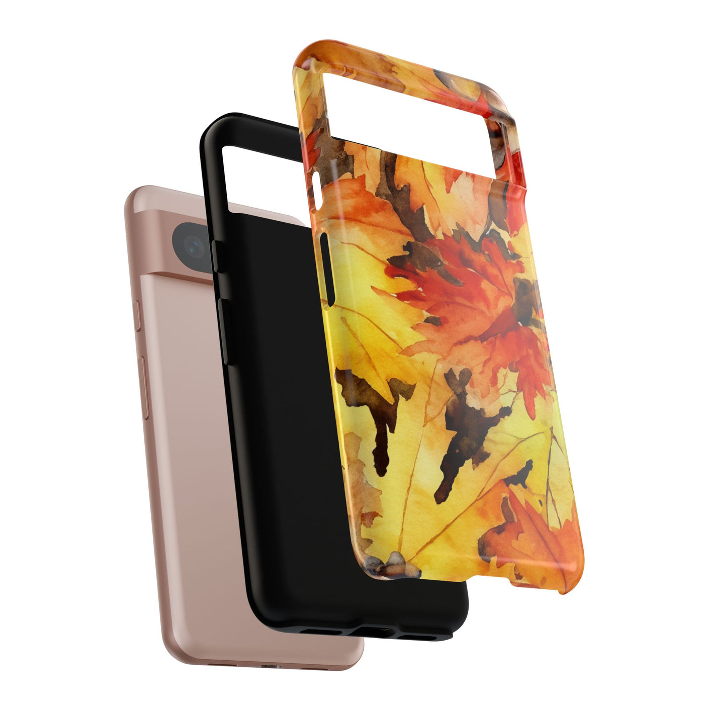 Impact Resistant, Fall Leaves, Cute Phone Cases for Samsung S24, S23, S22, S21, IPhone 15 pro Iphone 14 pro Iphone 13 IPhone 12 Iphone 11