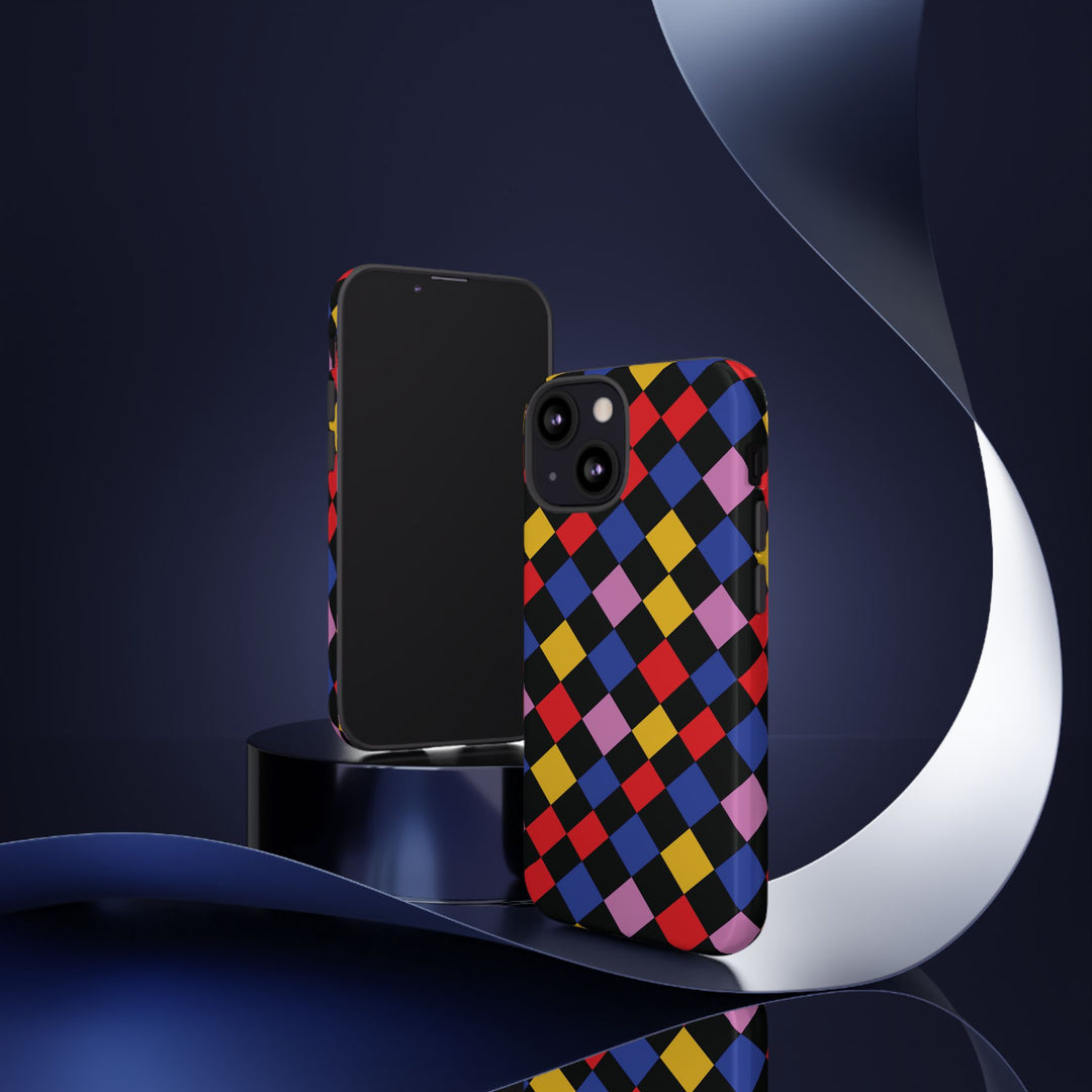 Aesthetic Tough Colorful Checkerboard Phone Case Premium - For iPhone 17 Pro Max iPhone 16 Pro iPhone 15 Iphone 14 Plus 13 Pro 12 11 10 XR - Studio40ParkLane