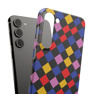 Colorful Checkerboard Cute Phone Case - Sleek Snap - for iPhone 16 15 14 13 12 11 Max Pro Plus Samsung Galaxy S24 S23 S22 S21 S20 Plus Ultra - Studio40ParkLane