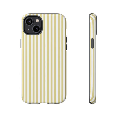Tough Premium Soft Yellow Stripes Phone Case Gift for Her - For Apple iPhone 16 Pro Max 16e iPhone 15 Pro iPhone Iphone 14 Plus 13 Pro 12 SE XR - Studio40ParkLane