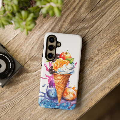 Impact Resistant, Summer Ice Cream Cone, Cute Phone Cases for Samsung S24, S23, S22, S21, IPhone 15 pro Iphone 14 pro Iphone 13 IPhone 12 Iphone 11