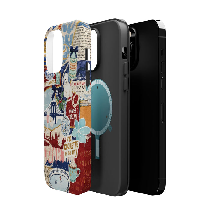 New York Winter Coquette Collage Tough Magsafe Cute Phone Cases for Iphone | iPhone 17 Pro Max Case, Iphone 16, Iphone 15 14 13 12 11 10 9