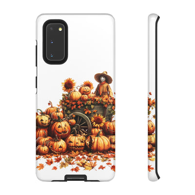 Impact Resistant, Fall Leaves Scarecrow, Cute Phone Cases for Samsung S24, S23, S22, S21, IPhone 15 pro Iphone 14 pro Iphone 13 IPhone 12 Iphone 11