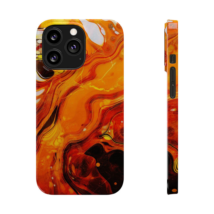 Slim Cute Phone Cases for Iphone - | iPhone 15 Case | iPhone 15 Pro Max Case, Iphone 14 Case, Iphone 14 Pro Max, Iphone 13, Marble Orange Yellow - Studio40ParkLane