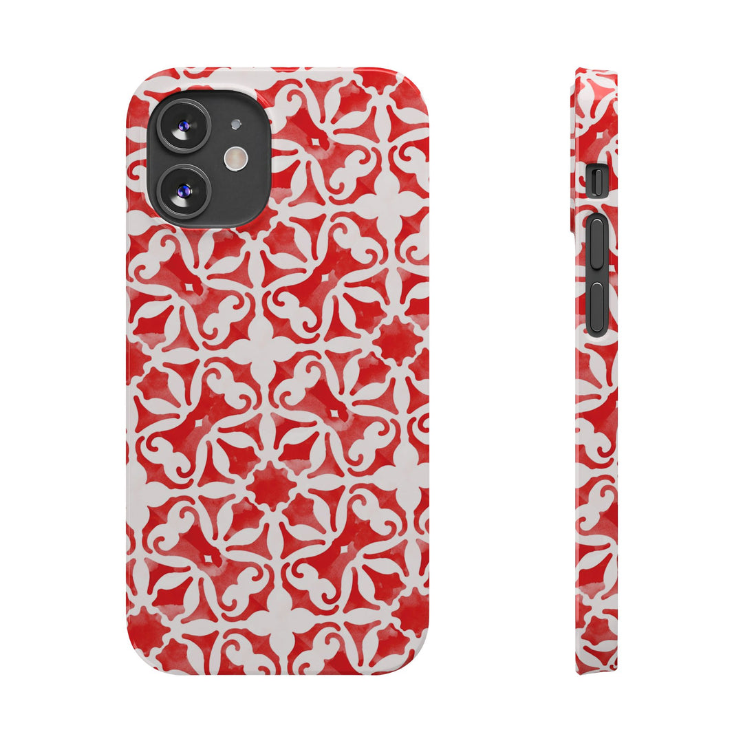 Slim Red Mosaic Gift for Her Cute Phone Cases for Iphone 16 Case | iPhone 15 Case | iPhone 15 Pro Max Case, Iphone 14, Iphone 14 Pro Max, Iphone 13, 12, 11, 10, 8,7 - Studio40ParkLane