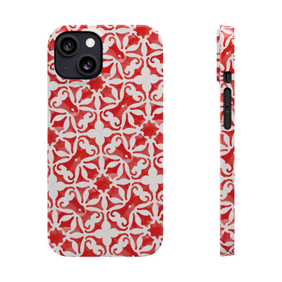 Slim Red Mosaic Gift for Her Cute Phone Cases for Iphone 16 Case | iPhone 15 Case | iPhone 15 Pro Max Case, Iphone 14, Iphone 14 Pro Max, Iphone 13, 12, 11, 10, 8,7