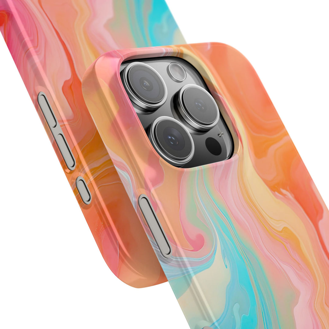 Slim Blue Pink Orange Marbled Cute Phone Cases for Iphone 16 Pro Max | iPhone 15 Case | iPhone 15 Pro Max Case, Iphone 14, Iphone 14 Pro Max, Iphone 13 12 11 8 7 - Studio40ParkLane