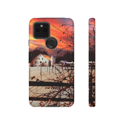 Impact Resistant, Winter Sunset Cute Phone Cases for Samsung S24, S23, S22, S21, IPhone 15 pro Iphone 14 pro Iphone 13 IPhone 12 Iphone 11