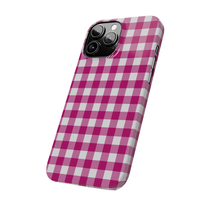 Slim Pink Gingham Gift for Her Cute Phone Cases for Iphone 16 Pro Max | iPhone 15 Case | iPhone 15 Pro Max Case, Iphone 14, 13, 12, 11, 10, 8, 7 - Studio40ParkLane