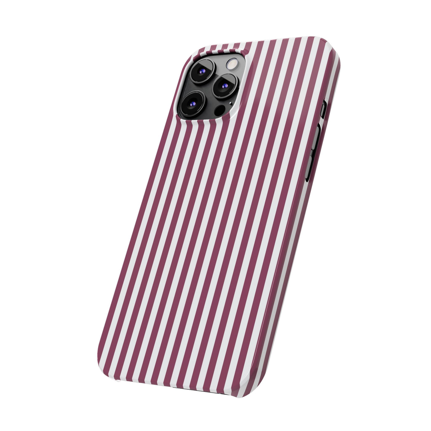 Slim Claret Red Striped Cute Phone Case for Iphone 16 - | iPhone 15 Pro Max Case | iPhone 14 Case Iphone 13 12 11 10 9 8 7 XS X Gift for Her - Studio40ParkLane