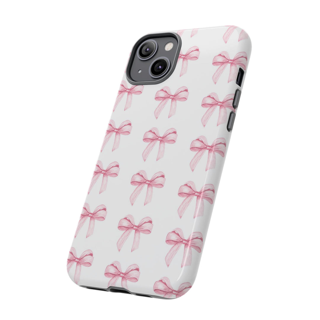 Pink Bows Cute Phone Case, for IPhone 16 Pro Max | Iphone 15, Iphone 14, IPhone 13 Case, 11 8 7, Samsung Galaxy S24, S23, S22, S21, 2 Layer Protection - Studio40ParkLane