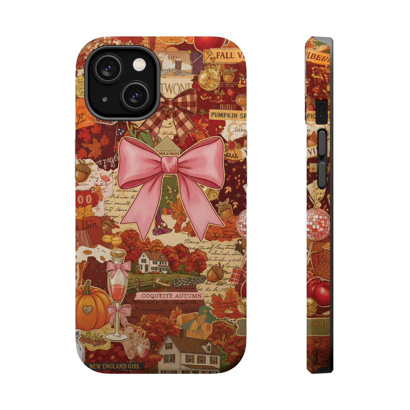 New England Fall Coquette Collage Tough Magsafe Cute Phone Cases for Iphone | iPhone 15 Pro Max Case, Iphone 14, Iphone 14 13 12 11 10 9 8 7 - Studio40ParkLane
